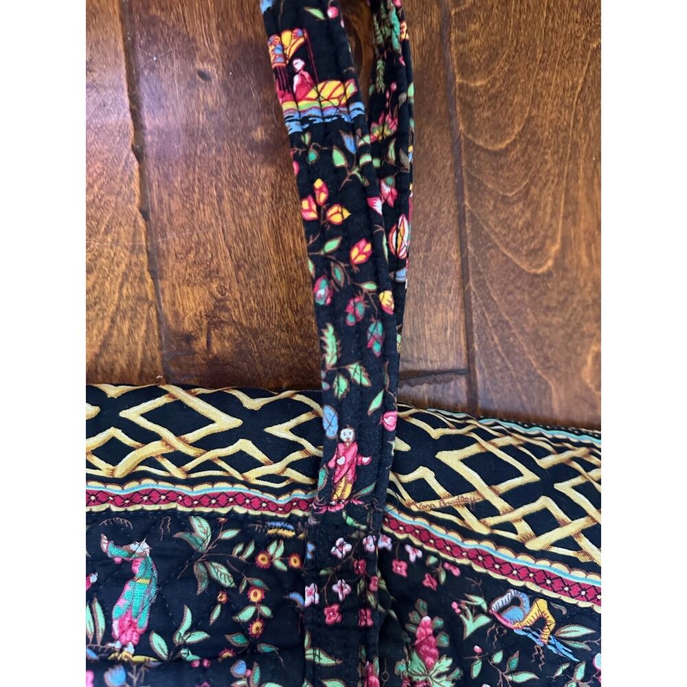 Vtg Vera Bradley Original Ming Fall 2001 Large Black Bag Asian Floral Retired - Picture 7 of 16